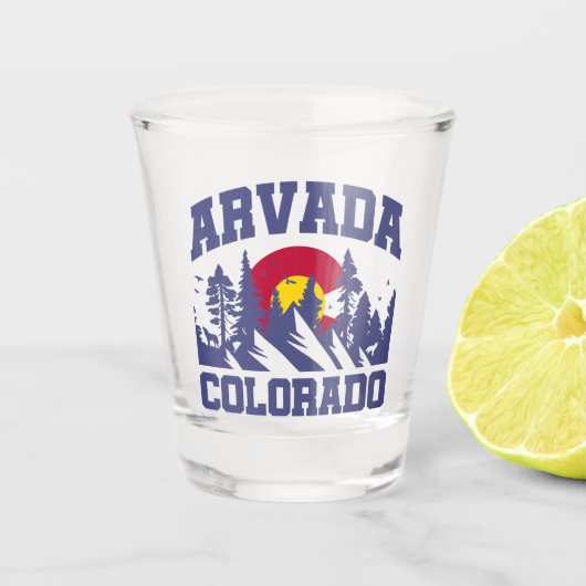 Arvada, Colorado Schnapsglas (Vorderseite)