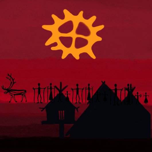 Arvidsjaur mugg med samiskt mönster tasse