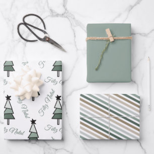 Árvore de Natal Pinheiro Estilo Rústico Bauernhof Geschenkpapier Set