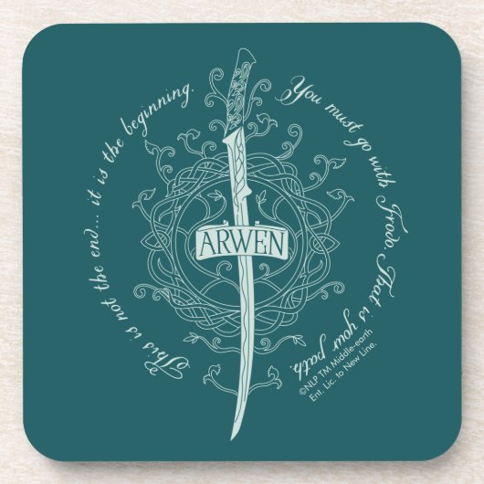 ARWEN™ Elben-Schwert Zitat Getränkeuntersetzer (Vorderseite)