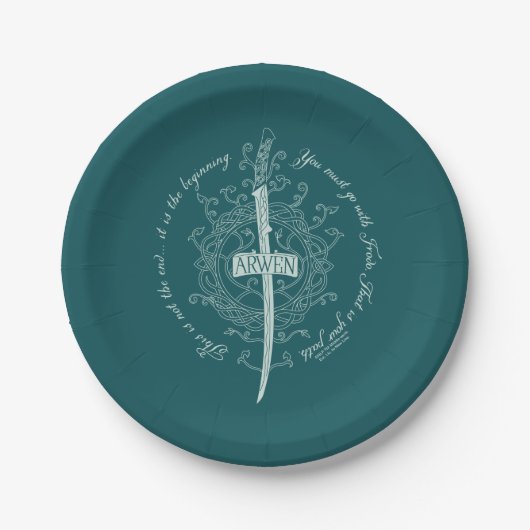 ARWEN™ Elben-Schwert Zitat Pappteller (Vorderseite)