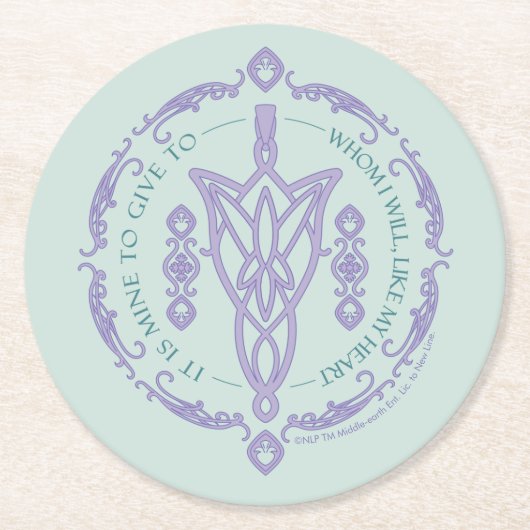 ARWEN™ Evenstar Zitat-Grafik Runder Pappuntersetzer (Vorderseite)