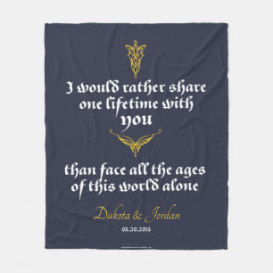 Arwen "One Lifetime With You" Quote With Icons Fleecedecke