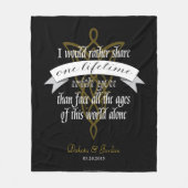 Arwen "One Lifetime with you" Zitat mit Banner Fleecedecke (Vorderseite)