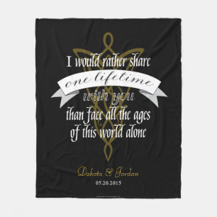 Arwen "One Lifetime with you" Zitat mit Banner Fleecedecke