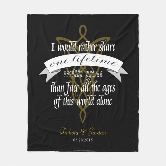 Arwen "One Lifetime with you" Zitat mit Banner Fleecedecke (Vorderseite)