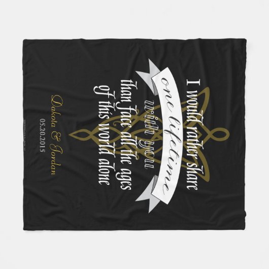 Arwen "One Lifetime with you" Zitat mit Banner Fleecedecke (Vorderseite (Horizontal))