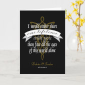 Arwen "One Lifetime with you" Zitat mit Banner Karte (Gelbe Blume)