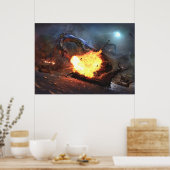 Arx Draconis unter Angriff Poster (Küche)