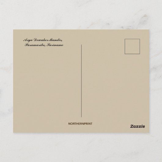 Arya Dewaker Mandir in Paramaribo Suriname Postkarte (Rückseite)