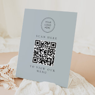 ARYA Modernes Menü für grüne Geschäftsseiten QR-Co Sockelschild