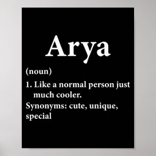 Arya Namensdefinition Poster