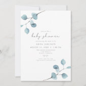 ARYA Rustic Eucalyptus Greenery Baby Shower Einladung (Vorderseite)