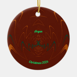 ARYAN ~ 3D CHRISTMAS Red Green Orange 2024 Keramik Ornament