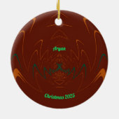 ARYAN ~ 3D CHRISTMAS Red Green Orange 2025 Keramik Ornament (Hinten)