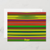 ARYAN ~ 3D Design Pattern ~ Weihnachtsfarben~ Postkarte (Vorne/Hinten)