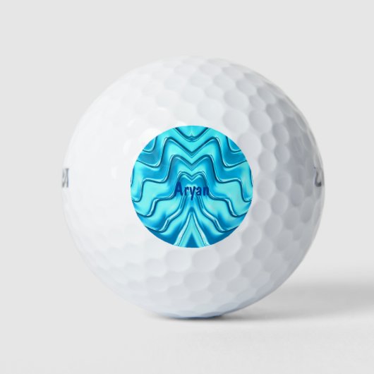 ARYAN ~ WAVES Aqua Blue Shades Fraktal ~ niedlich~ Golfball (Vorderseite)