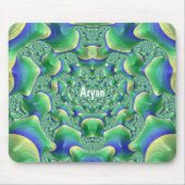 ARYAN ~ Zany Green, Yellow and Blue Mouse Pad Mousepad (Vorne)