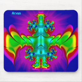 ARYAN ~ Zany Hot Red, Green, Blue and Yellow ~ Mousepad