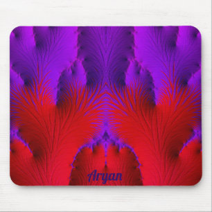 ARYAN ~ Zany Hot Shades of Red and Lila Mousepad