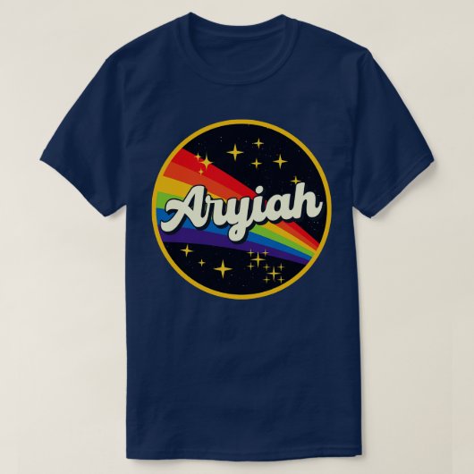 Aryiah Regenbogen im Weltraum Vintager Stil T-Shirt (Design vorne)