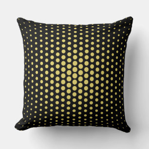 Arylide gelb Techno Dots Modernes Schwarz Kissen