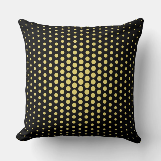 Arylide gelb Techno Dots Modernes Schwarz Kissen (Vorderseite)