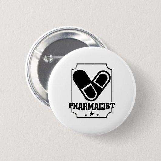 Arzneibuch Pharmakist Pharmacy Profession Gift Button (Vorne & Hinten)