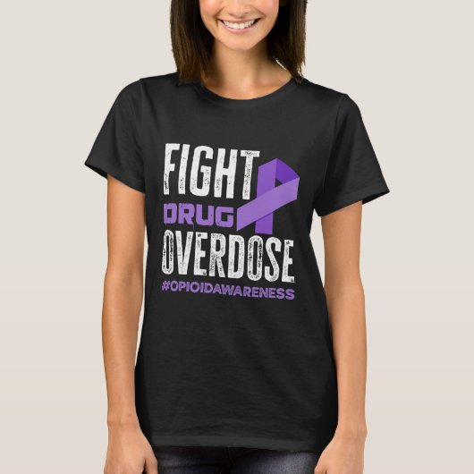 Arzneimittel-Überdosierung Pruple Ribbon-Opioid-Üb T-Shirt (Vorderseite)
