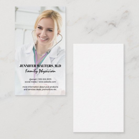 Arzt | Arzt mit Stethoscope Visitenkarte (Vorne/Hinten)