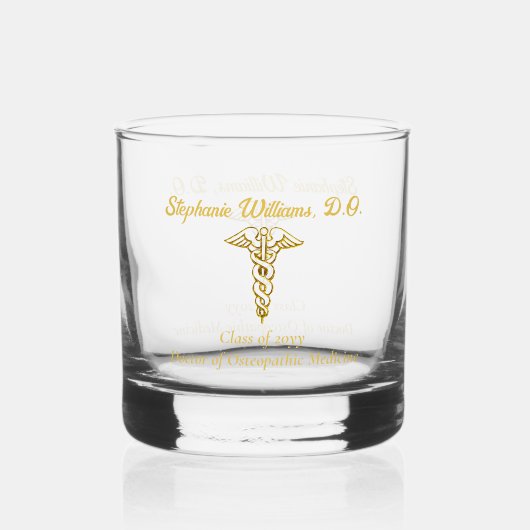 Arzt | Arzt | Nurse Caduceus Name Class Whiskyglas (Rückseite)