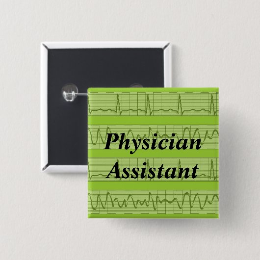 Arzt-Assistent knöpft Herzrhythmus-Grün Button (Vorne & Hinten)