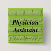 Arzt-Assistent knöpft Herzrhythmus-Grün Button (Vorderseite)