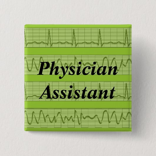 Arzt-Assistent knöpft Herzrhythmus-Grün Button (Vorderseite)