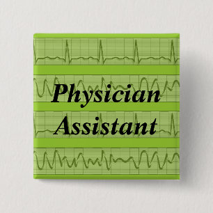 Arzt-Assistent knöpft Herzrhythmus-Grün Button