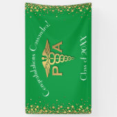 Arzt-Assistent PA-Abschluss Grün Gold Banner (Vertikal)