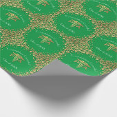 Arzt-Assistent PA-Abschluss Grün Gold Geschenkpapier (Ecke)