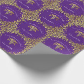 Arzt-Assistent PA-Abschluss Purpur Gold Geschenkpapier (Ecke)