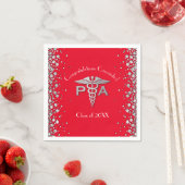 Arzt-Assistent PA Abschluss Rot Silber Serviette (Beispiel)