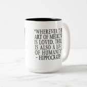 Arzt-behilfliche (PA) Tasse, mit Zitat Zweifarbige Tasse (VorderseiteRechts)