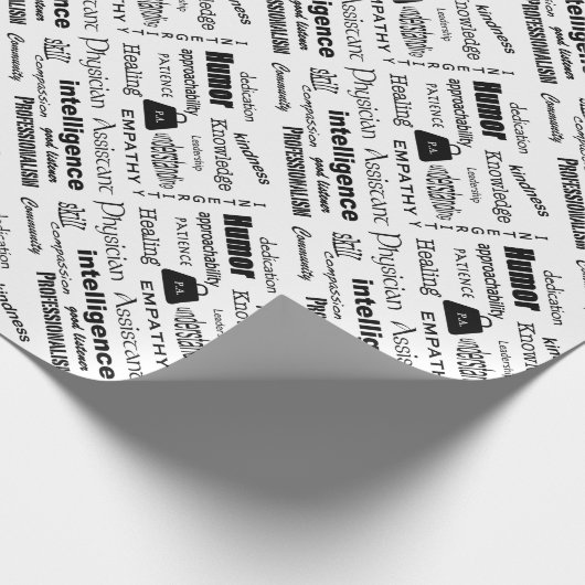 Arzt-behilflicher Text-Entwurf Geschenkpapier (Ecke)