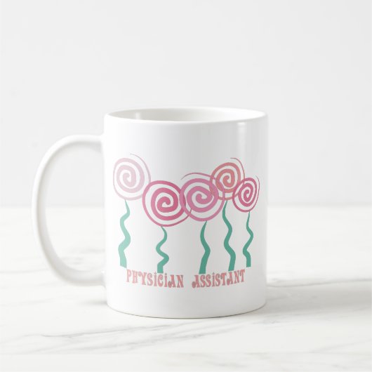 Arzt-behilflicher wunderlicher Blumen-Entwurf Kaffeetasse (Links)