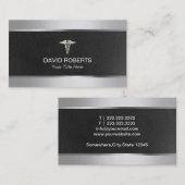 Arzt berufliches Metall u. Leder Visitenkarte (Vorne/Hinten)