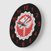 Arzt Caduceus Große Wanduhr (Winkel)