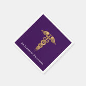 Arzt Caduceus Serviette (Ecke)
