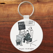 Arzt, der Verschreibung praktiziert. Funny Cartoon Schlüsselanhänger (Vorderseite)