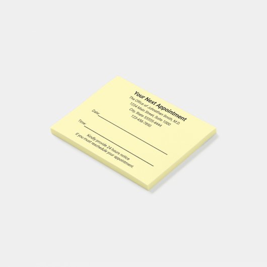 Arzt Erinnerung Creme für den nächsten Termin Post-it Klebezettel (angewinkelt)