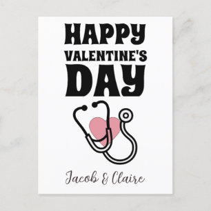 Arzt, Frohen Valentinstag Personalisierter Name Postkarte