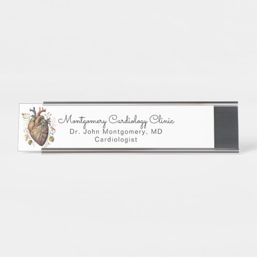 Arzt für Kardiologie Schreibtischnamensplakette (Vorderseite )