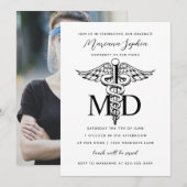 Arzt für Medizin Abschluss Custom Color Invi Einladung (Vorne/Hinten)